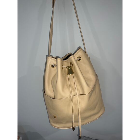 Mazzantia Handmade Italian Soft Beige Leather Bucket Bag – Made in Italy - Picture 15 of 15